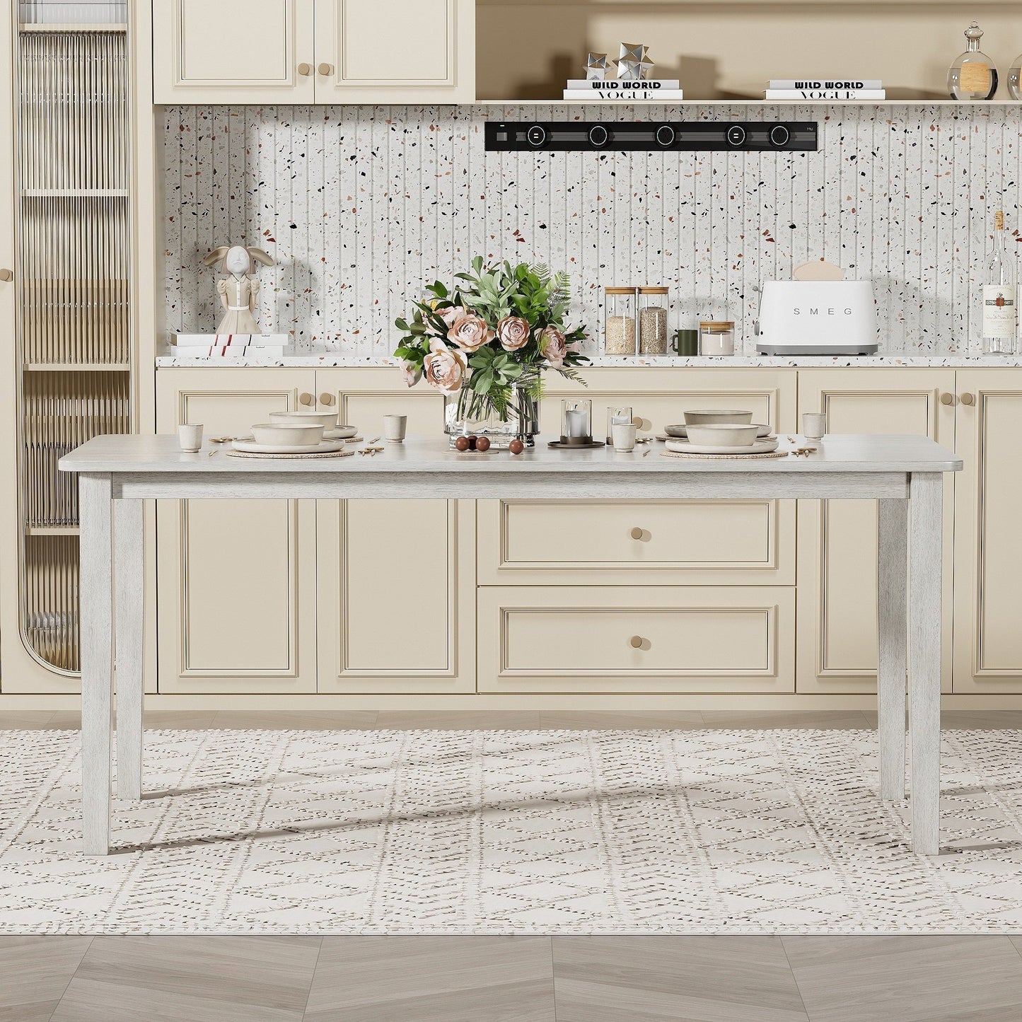 Ensemble de salle à manger en bois massif 5/7 pièces