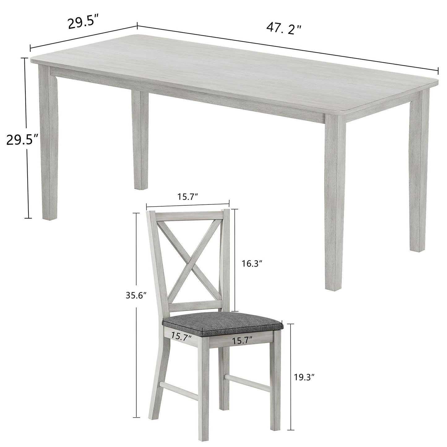 Ensemble de salle à manger en bois massif 5/7 pièces