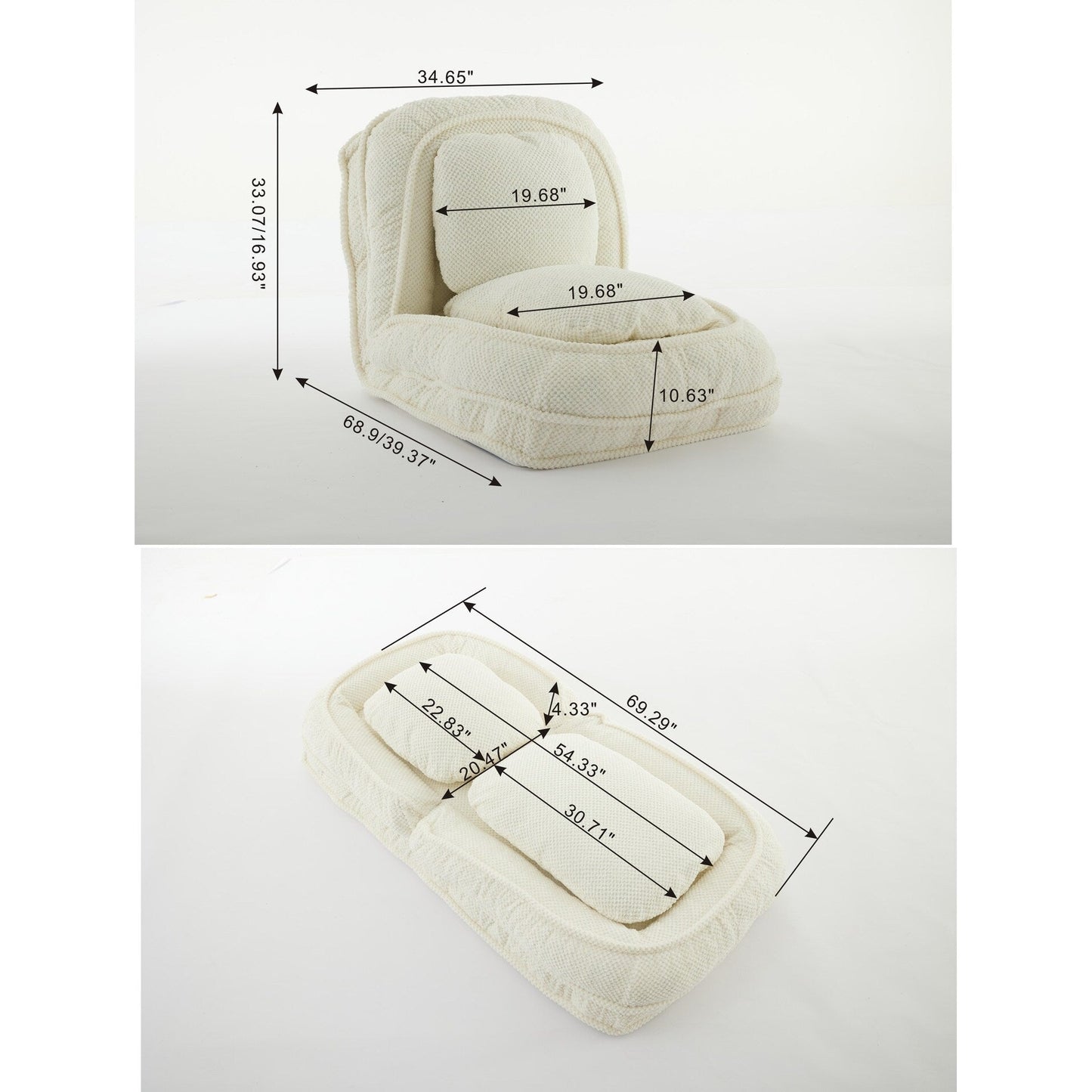 Canapé paresseux réglable à 5 positions