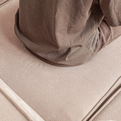 Canapé modulable en velours côtelé 5 places en forme de L avec plusieurs coussins