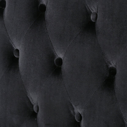 Canapé causeuse capitonné en velours avec pieds en bois pour salon (50,25")