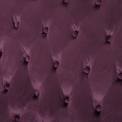 Canapé causeuse capitonné en velours avec pieds en bois pour salon (50,25")