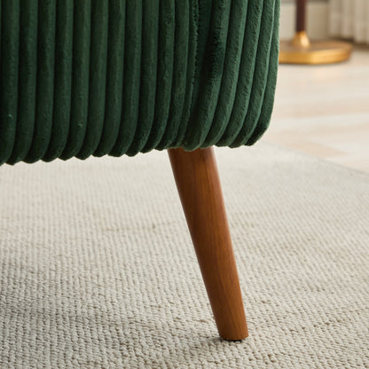 Canapé deux places moderne 50,78 $, tissu velours côtelé, avec pieds en bois de noyer