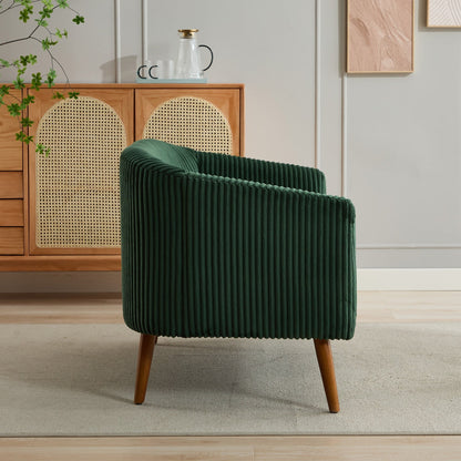 Canapé deux places moderne 50,78 $, tissu velours côtelé, avec pieds en bois de noyer