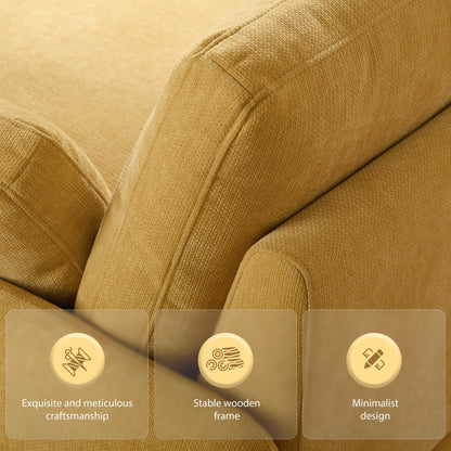 Fauteuil de salon surdimensionné en chenille de 50 po - Fauteuil à assise large et profonde avec motif à blocs de couleurs et coussins décoratifs