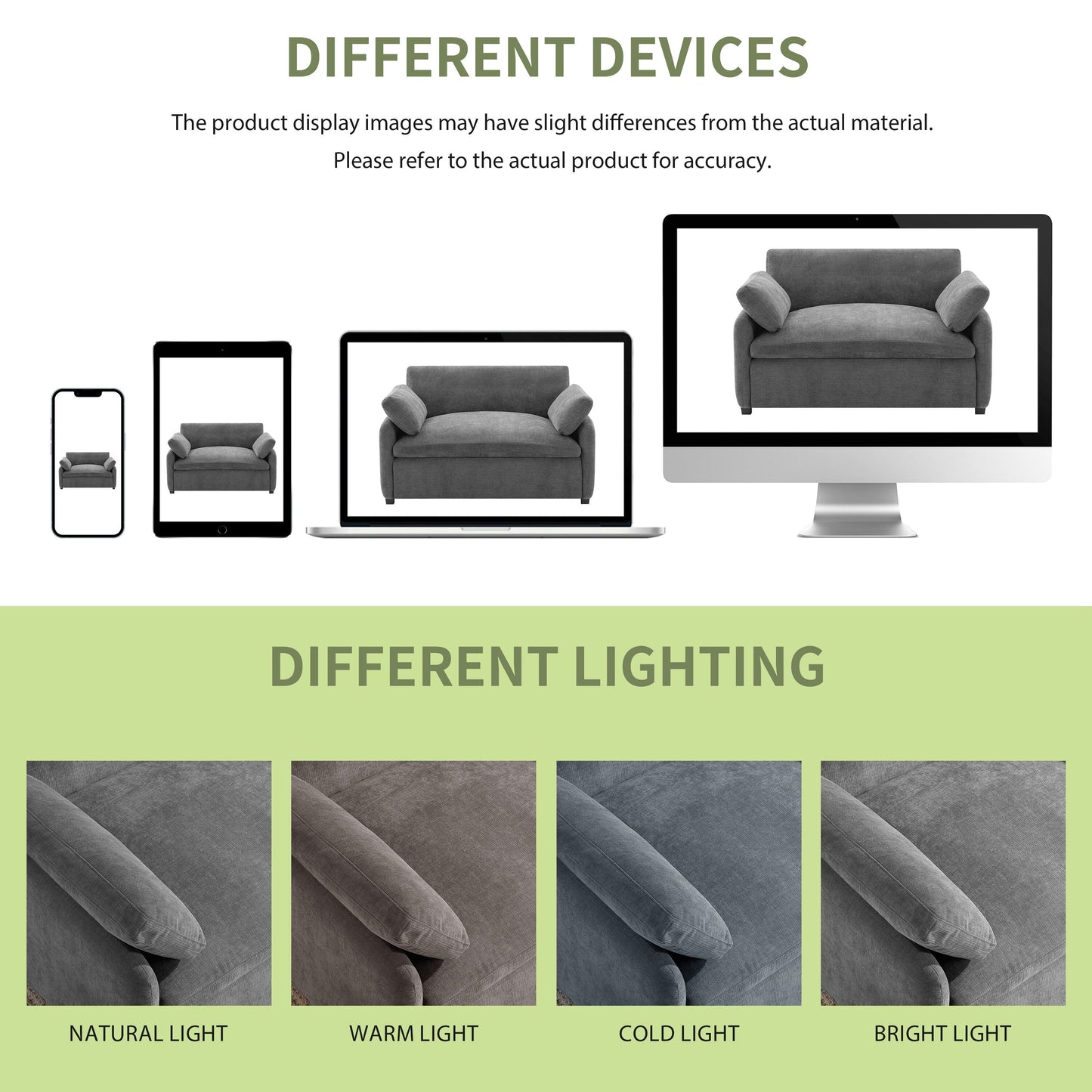 Fauteuil de salon surdimensionné en chenille de 50 po - Fauteuil à assise large et profonde avec motif à blocs de couleurs et coussins décoratifs