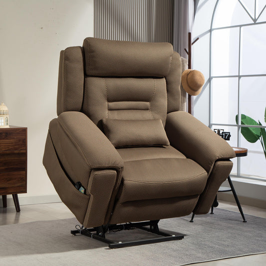 Fauteuil inclinable électrique surdimensionné de 50 pouces à double moteur avec massage et chauffage, tissu en maille