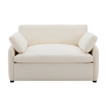 Fauteuil d'appoint simple surdimensionné en chenille 50 x 43, siège large et profond, fauteuil moderne et confortable rembourré