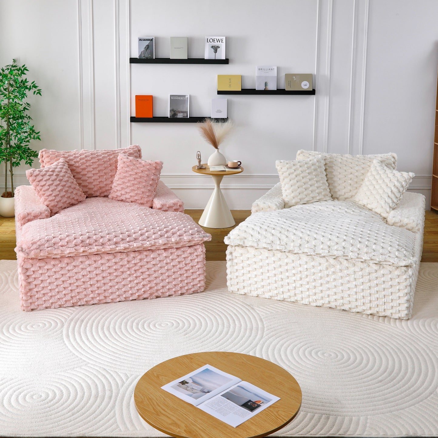 Canapé confort de 51 pouces : deux coussins et un dossier, adapté à de multiples situations dans les chambres et les salons