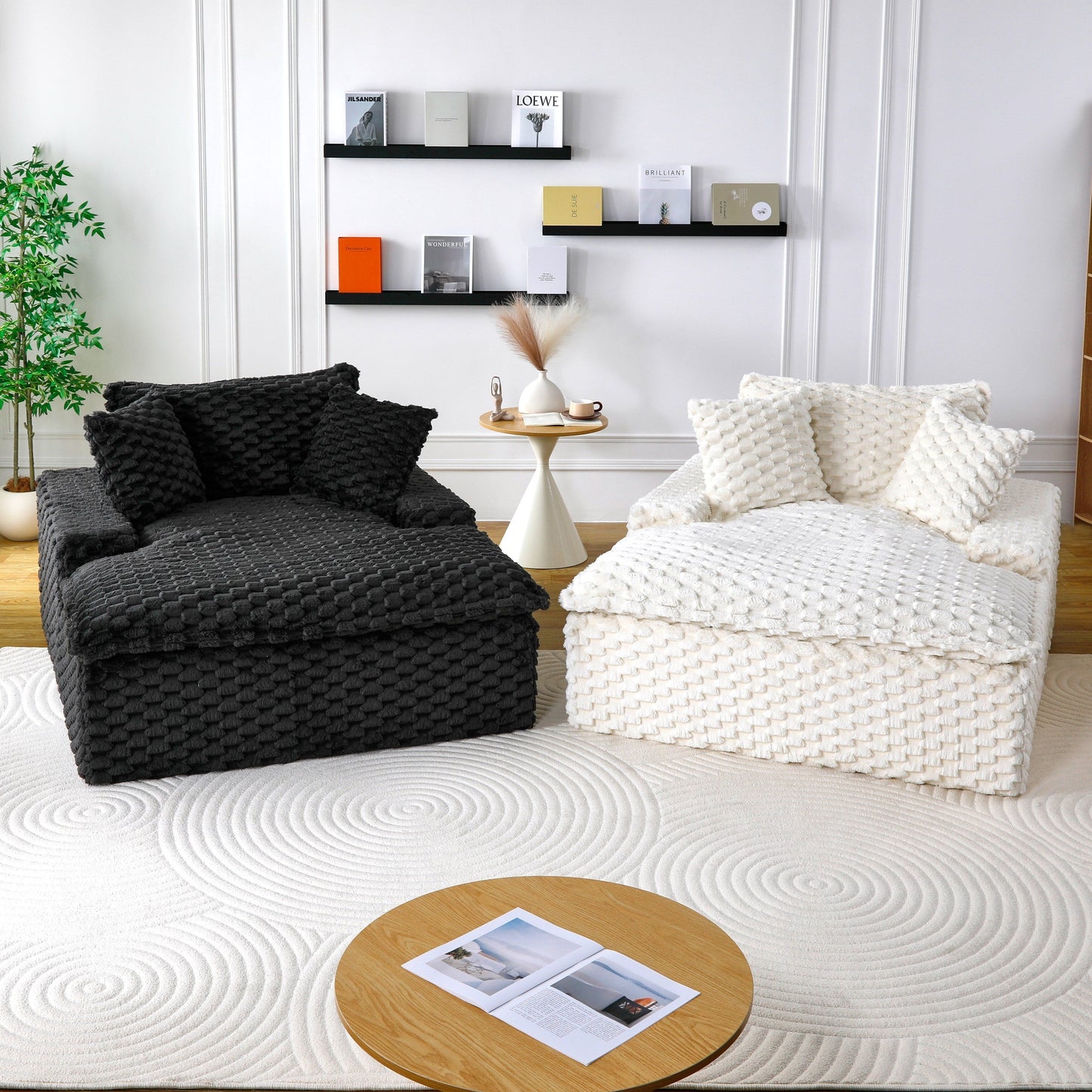 Canapé confort de 51 pouces : deux coussins et un dossier, adapté à de multiples situations dans les chambres et les salons