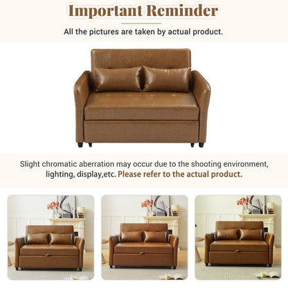 Canapé-lit convertible en polyuréthane 51,57 po avec 3 ports USB, capacité de charge de 181 kg et mécanisme de lit gigogne