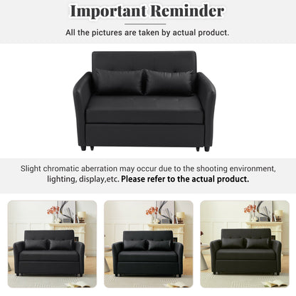 Canapé-lit convertible en polyuréthane 51,57 po avec 3 ports USB, capacité de charge de 181 kg et mécanisme de lit gigogne