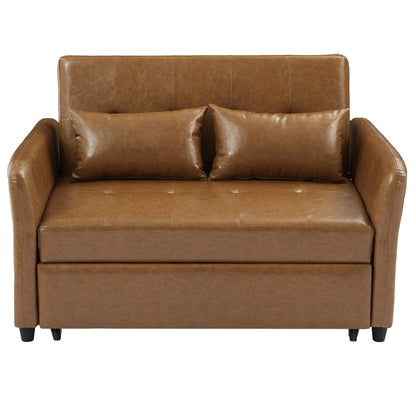 Canapé-lit convertible en polyuréthane 51,57 po avec 3 ports USB, capacité de charge de 181 kg et mécanisme de lit gigogne