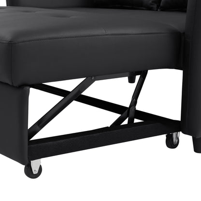 Canapé-lit convertible en polyuréthane 51,57 po avec 3 ports USB, capacité de charge de 181 kg et mécanisme de lit gigogne