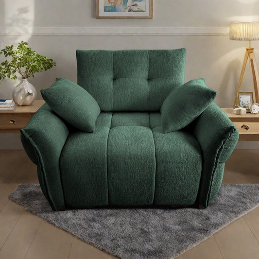 Canapé 1 place en chenille 53,94 $ avec coussins de soutien et coussins décoratifs haute résilience