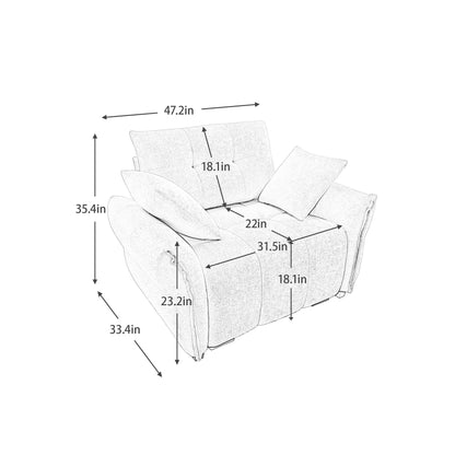 Canapé 1 place en chenille 53,94 $ avec coussins de soutien et coussins décoratifs haute résilience