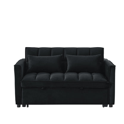 Canapé-lit gigogne 3 en 1 en velours 53,94 € avec deux poches latérales et dossier réglable pour le salon