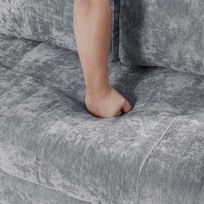 Canapé convertible en chenille de 53,9 po avec lit gigogne, 3 ports USB et rangement intelligent