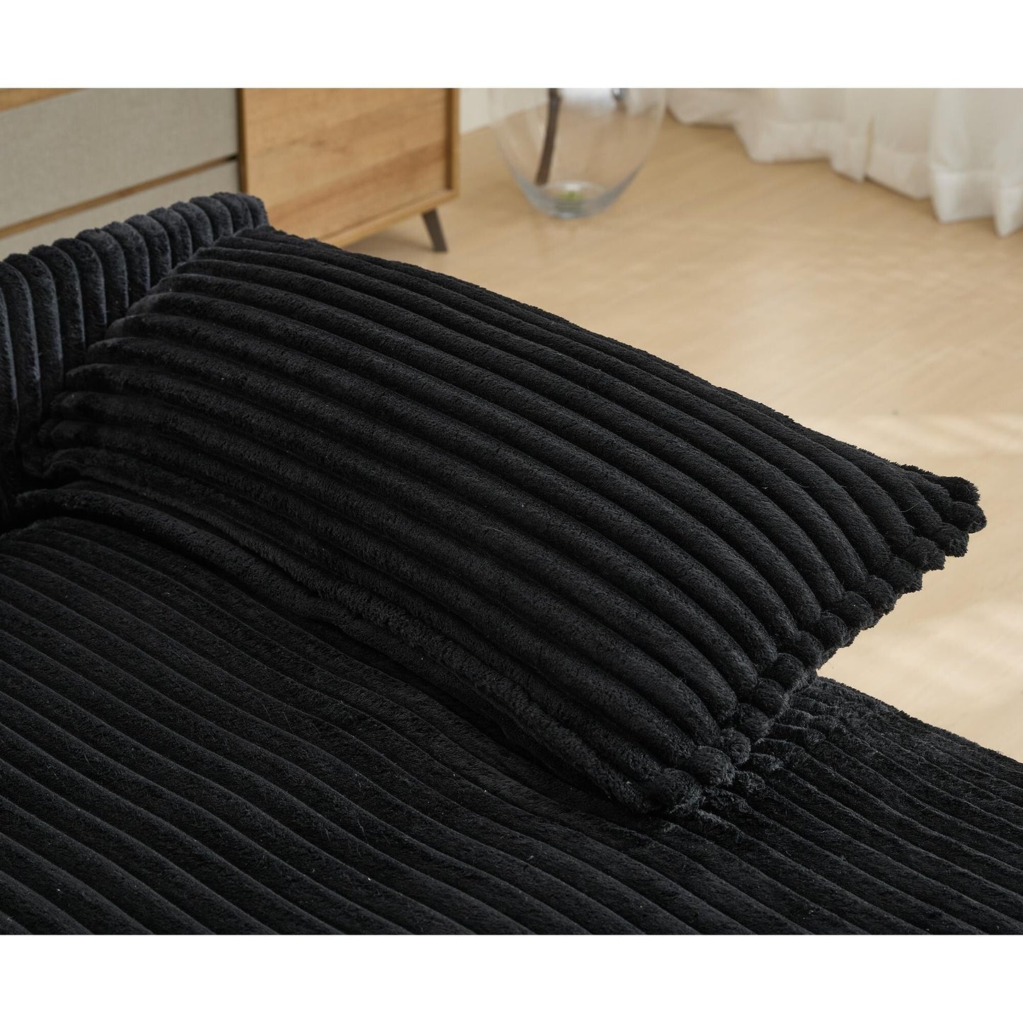 Chaise longue surdimensionnée de 54,75 W, canapé-lit moelleux et rembourré avec 2 oreillers