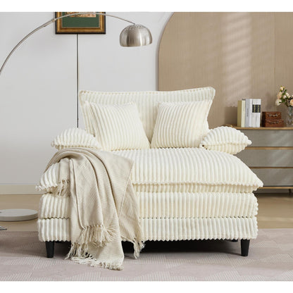 Chaise longue surdimensionnée de 54,75 W, canapé-lit moelleux et rembourré avec 2 oreillers