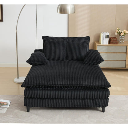 Chaise longue surdimensionnée de 54,75 W, canapé-lit moelleux et rembourré avec 2 oreillers