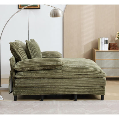 Chaise longue surdimensionnée de 54,75 W, canapé-lit moelleux et rembourré avec 2 oreillers