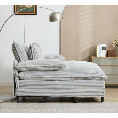 Chaise longue surdimensionnée de 54,75 W, canapé-lit moelleux et rembourré avec 2 oreillers