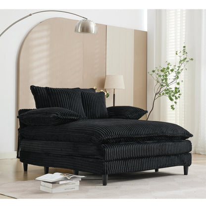 Chaise longue surdimensionnée de 54,75 W, canapé-lit moelleux et rembourré avec 2 oreillers