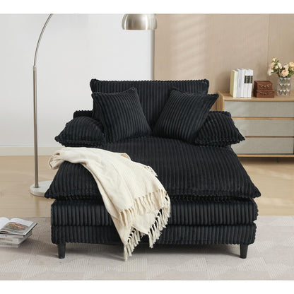 Chaise longue surdimensionnée de 54,75 W, canapé-lit moelleux et rembourré avec 2 oreillers