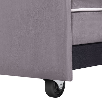 Canapé-lit pliant multi-positions en daim 55.11 avec port de chargement USB, support de téléphone rotatif et cendrier