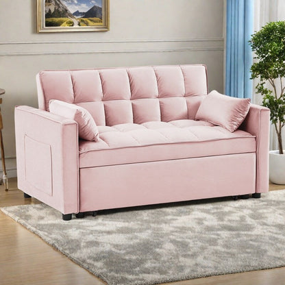 Canapé-lit convertible 2 en 1 en velours 55,2 avec dossier réglable