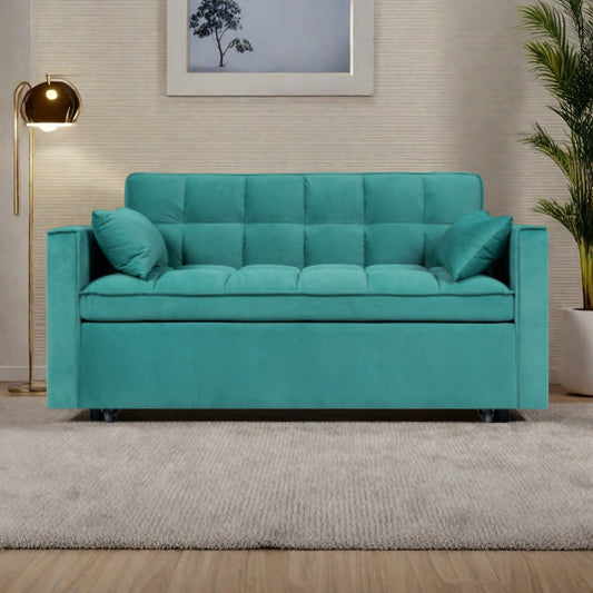 Canapé-lit 3 places en velours 55 - Design 3 en 1 ultra-confortable pour salons, chambres d'amis et espaces enfants