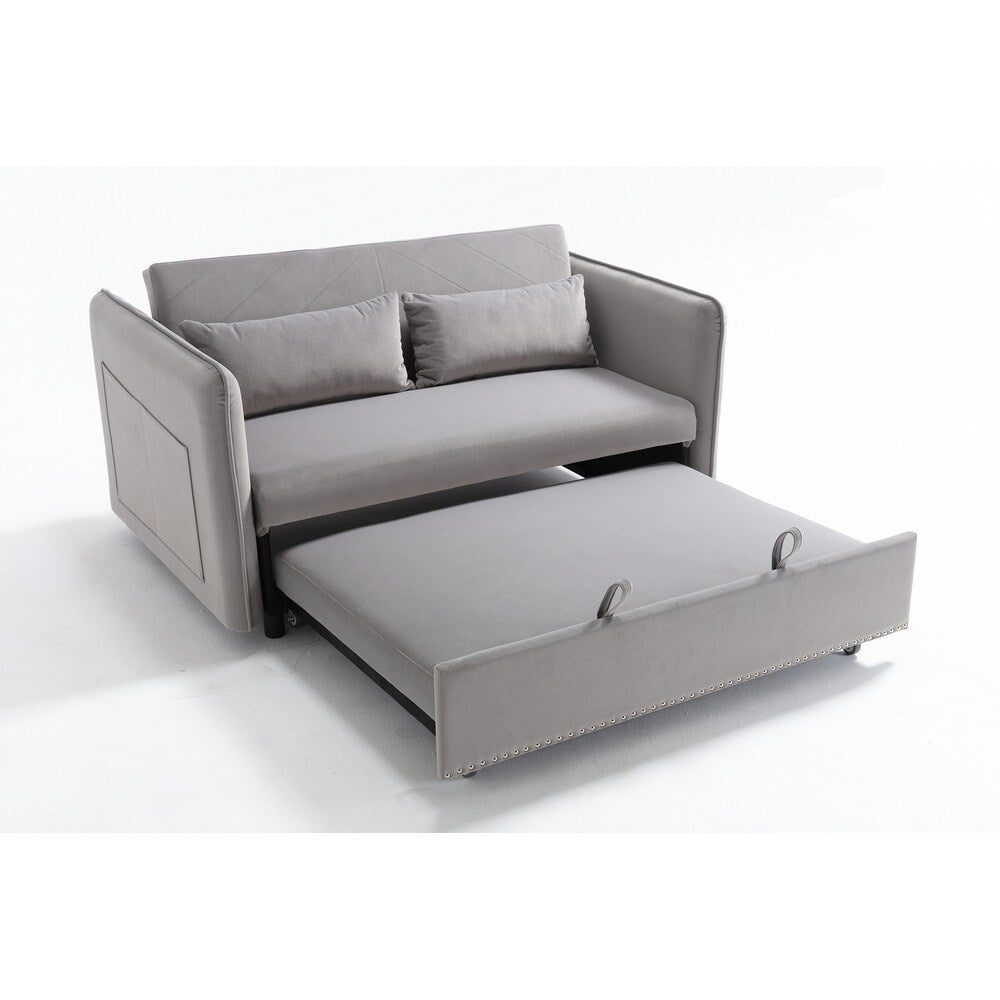 55 petits canapés causeuse en velours avec 2 coussins et dossier inclinable - 2 places