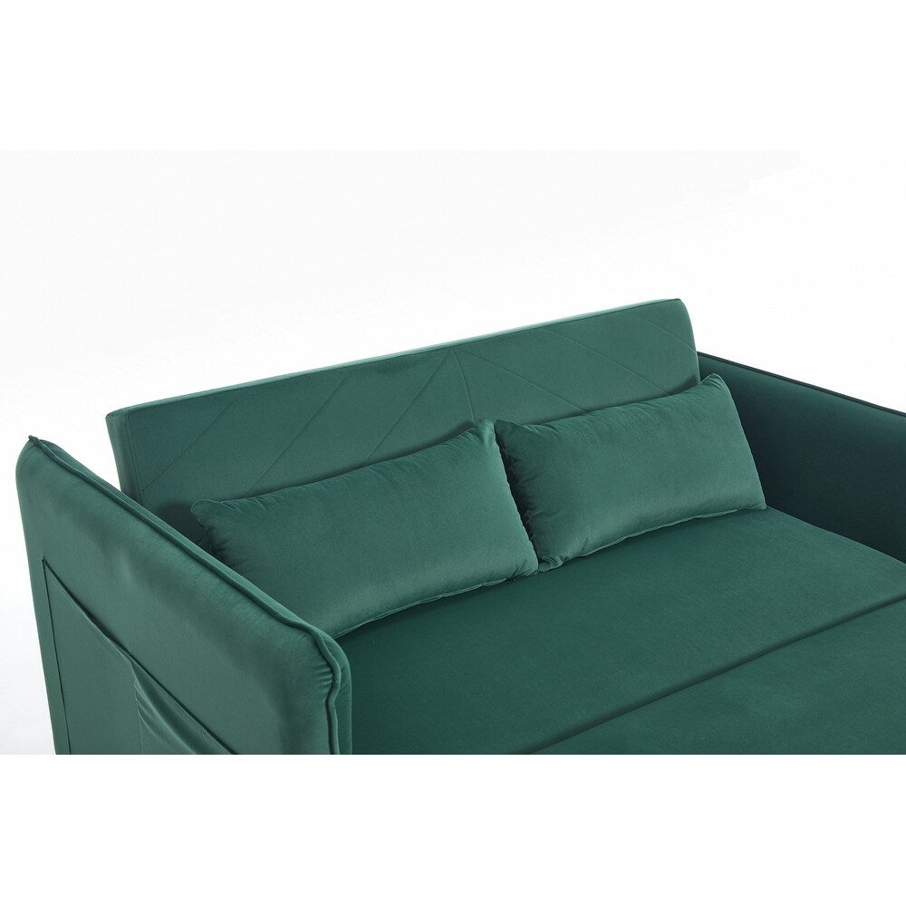 55 petits canapés causeuse en velours avec 2 coussins et dossier inclinable - 2 places