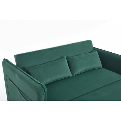 55 petits canapés causeuse en velours avec 2 coussins et dossier inclinable - 2 places