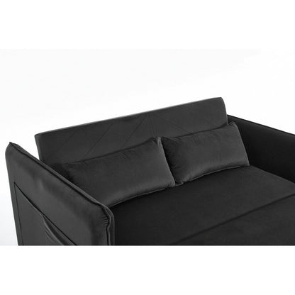 55 petits canapés causeuse en velours avec 2 coussins et dossier inclinable - 2 places