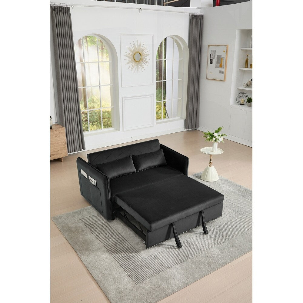 55 petits canapés causeuse en velours avec 2 coussins et dossier inclinable - 2 places