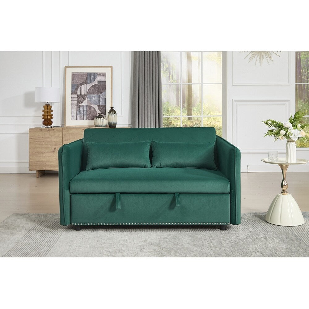 55 petits canapés causeuse en velours avec 2 coussins et dossier inclinable - 2 places