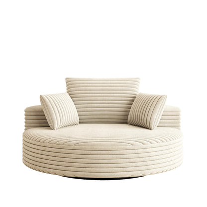 Fauteuil pivotant simple en velours côtelé chenille 55 L, canapé-lit moderne et moelleux, pivotant à 360 degrés, pour salon et salle de projection