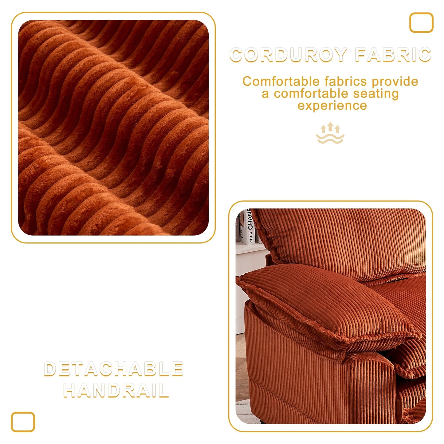 Fauteuil surdimensionné de 56,9 W avec ottoman, fauteuil de lecture pour chambre à coucher, canapé-lit inclinable moderne surdimensionné