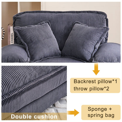 Fauteuil surdimensionné de 56,9 W avec ottoman, fauteuil de lecture pour chambre à coucher, canapé-lit inclinable moderne surdimensionné