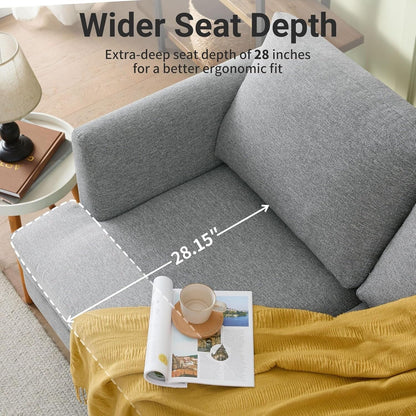 Canapé 2 places rembourré style Mid-Century 56 pour salon, chambre et appartement, design compact