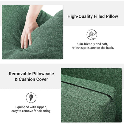 Canapé 2 places rembourré style Mid-Century 56 pour salon, chambre et appartement, design compact