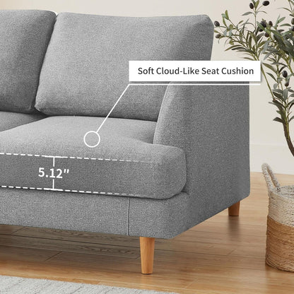 Canapé 2 places rembourré style Mid-Century 56 pour salon, chambre et appartement, design compact