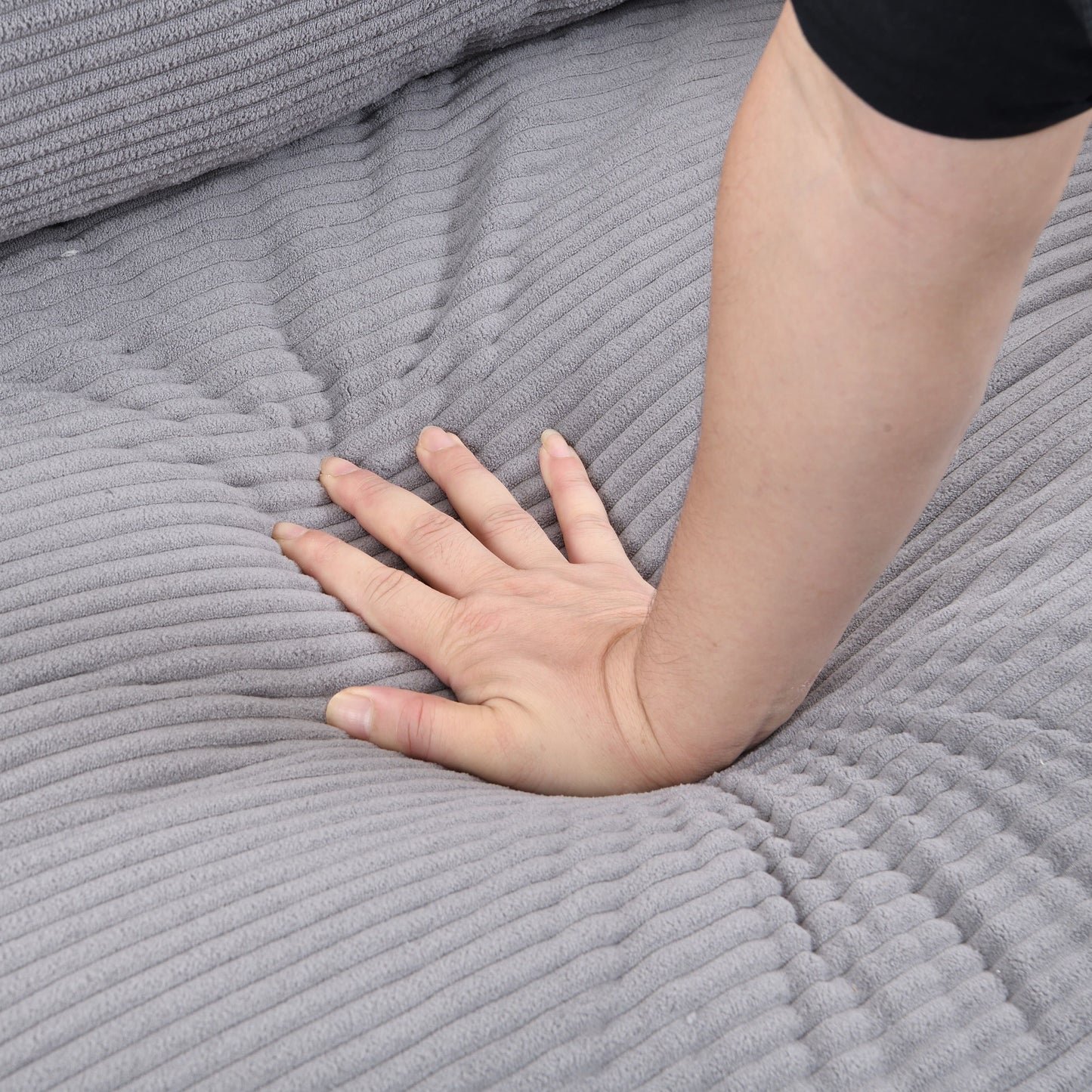 Canapé moderne rembourré avec 2 oreillers et coussin en mousse haute densité, cadre en bois pour le salon et le bureau.