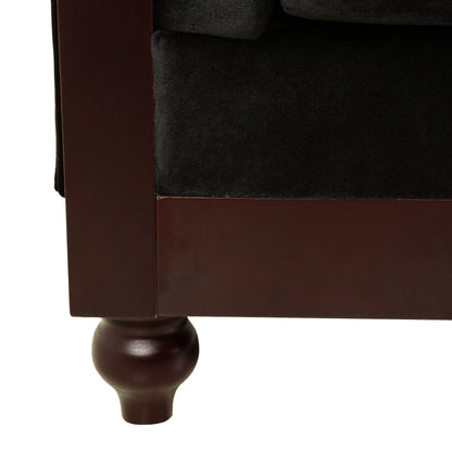 Canapé Chesterfield en velours 59,44 po avec accoudoirs roulés, dossier capitonné et capacité de charge de 600 lb