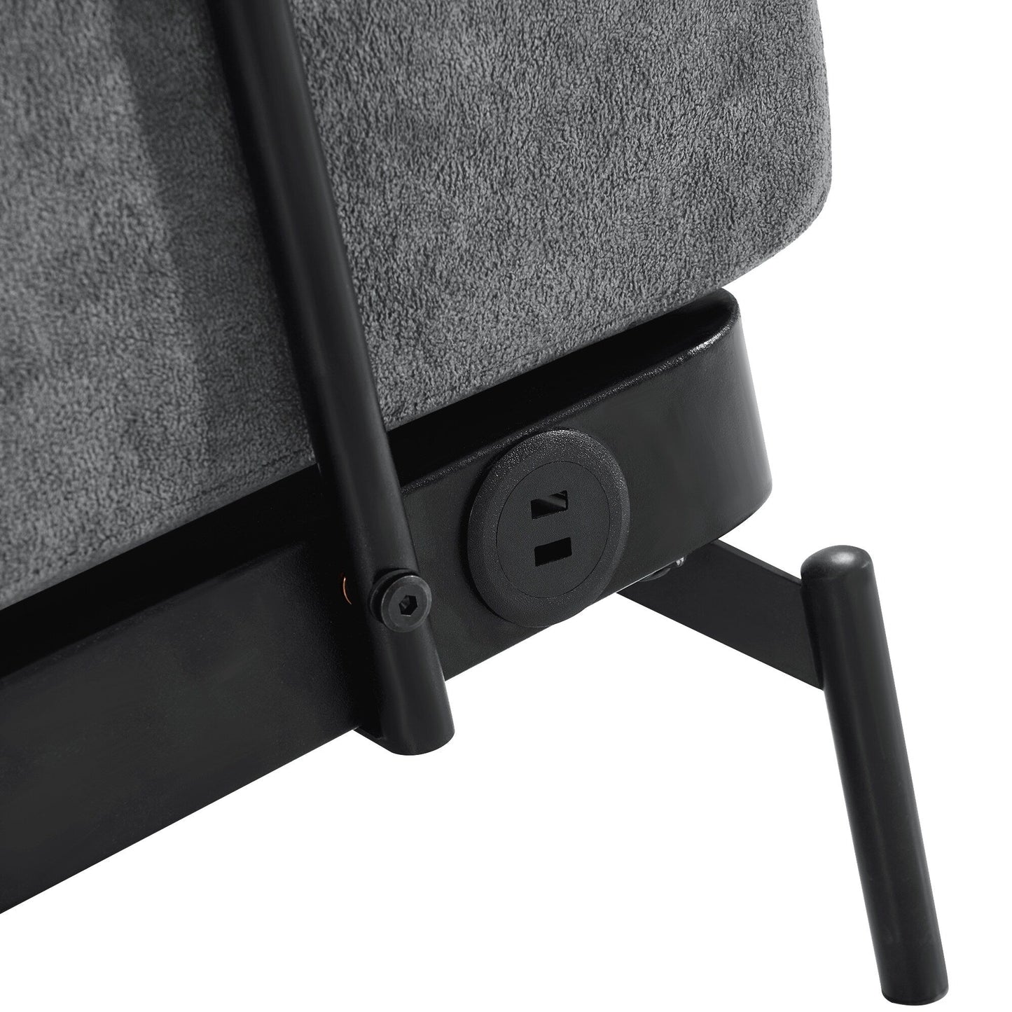 Canapé causeuse moderne en chenille de 59 po avec ports de chargement USB, accoudoirs cylindriques et capacité de charge de 440 lb