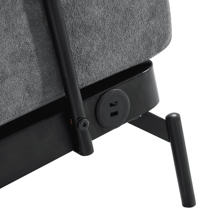 Canapé causeuse moderne en chenille de 59 po avec ports de chargement USB, accoudoirs cylindriques et capacité de charge de 440 lb
