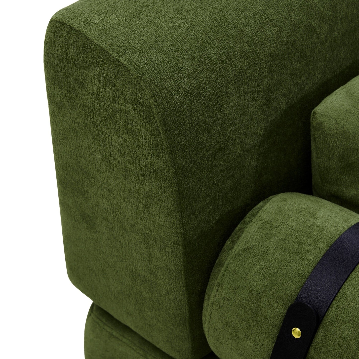 Canapé causeuse moderne en chenille de 59 po avec ports de chargement USB, accoudoirs cylindriques et capacité de charge de 440 lb