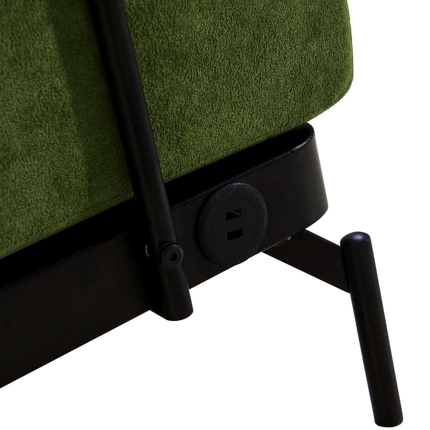 Canapé causeuse moderne en chenille de 59 po avec ports de chargement USB, accoudoirs cylindriques et capacité de charge de 440 lb